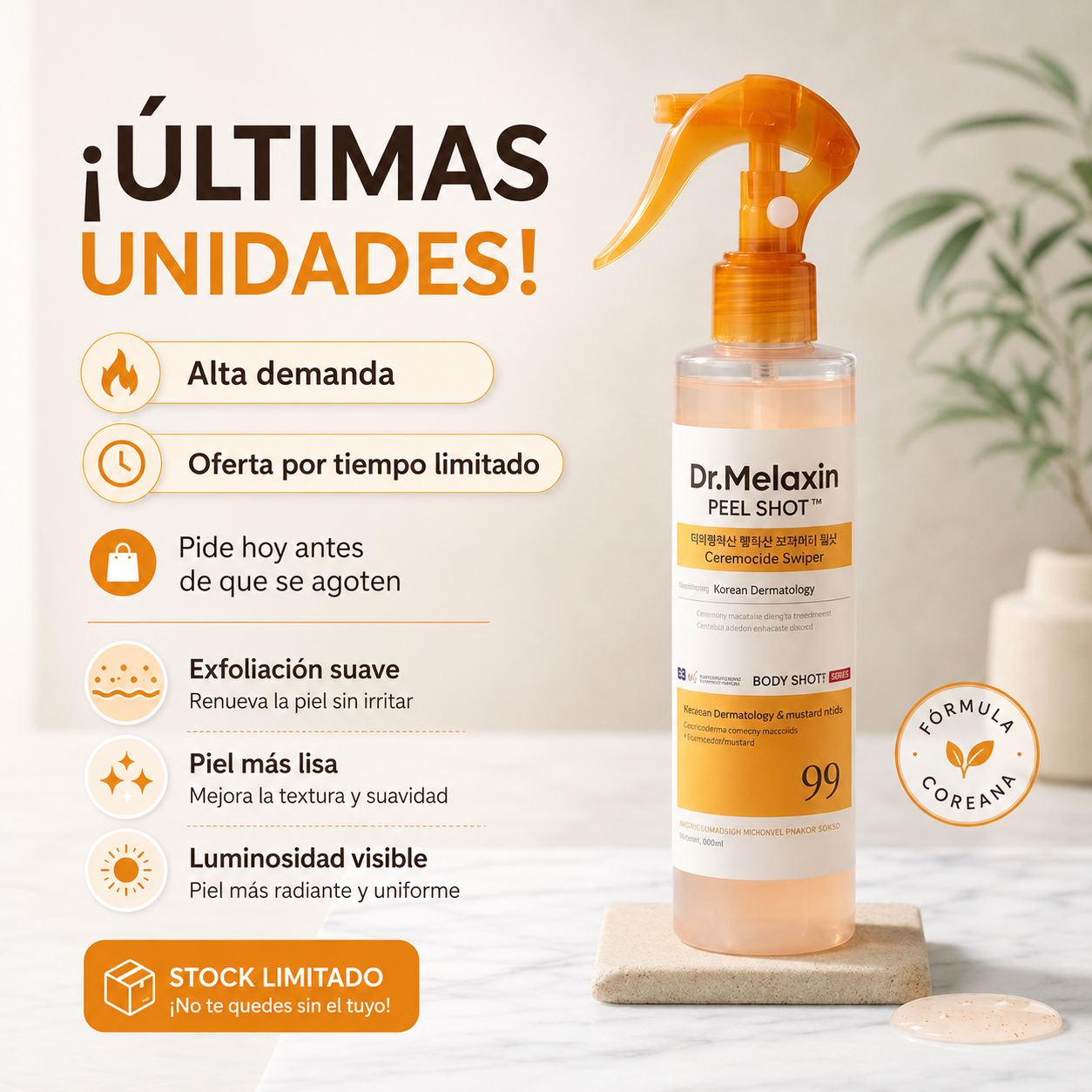 Dr.Melaxin peel shot - El Secreto Coreano para una Piel Suave y Renovada